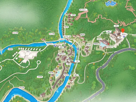 青山结合景区手绘地图智慧导览和720全景技术，可以让景区更加“动”起来，为游客提供更加身临其境的导览体验。